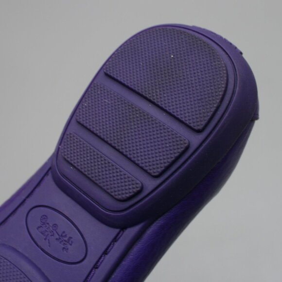 Coach Ladies 5 Penny Loafers Purple Pebbled Leather Classic Moc-toe Shoes Flats - Picture 11 of 12